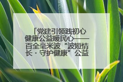 党建引领践初心 健康公益暖民心——百全毫米波“波短情长・守护健康”公益活动进社区