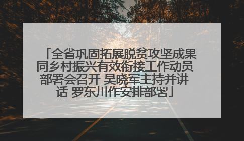 全省巩固拓展脱贫攻坚成果同乡村振兴有效衔接工作动员部署会召开 吴晓军主持并讲话 罗东川作安排部署