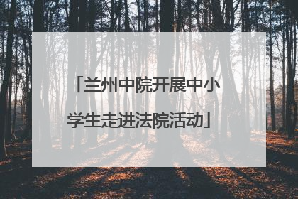 兰州中院开展中小学生走进法院活动