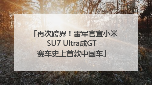 再次跨界！雷军官宣小米SU7 Ultra成GT赛车史上首款中国车