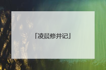 凌晨修井记