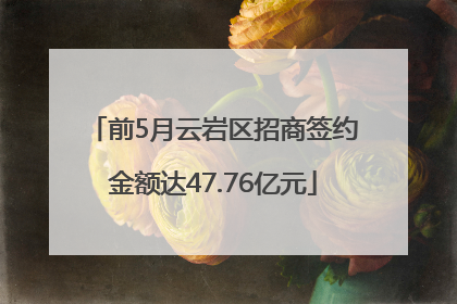 前5月云岩区招商签约金额达47.76亿元