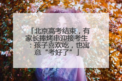 北京高考结束，有家长捧烤串迎接考生：孩子喜欢吃，也寓意“考好了”