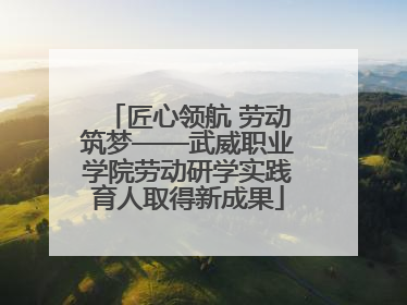 匠心领航 劳动筑梦——武威职业学院劳动研学实践育人取得新成果