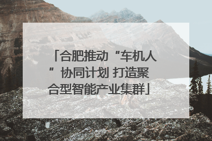 合肥推动“车机人”协同计划 打造聚合型智能产业集群