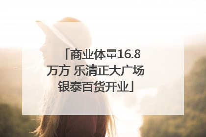 商业体量16.8万方 乐清正大广场银泰百货开业