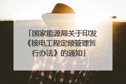 国家能源局关于印发《核电工程定额管理暂行办法》的通知