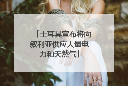 土耳其宣布将向叙利亚供应大量电力和天然气