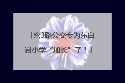 密3路公交专为东白岩小学“加长”了！