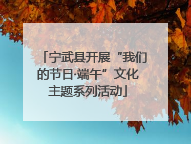 宁武县开展“我们的节日·端午”文化主题系列活动
