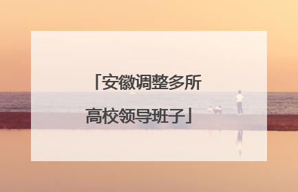 安徽调整多所高校领导班子