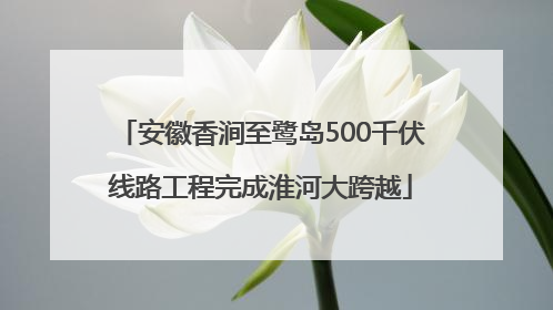 安徽香涧至鹭岛500千伏线路工程完成淮河大跨越