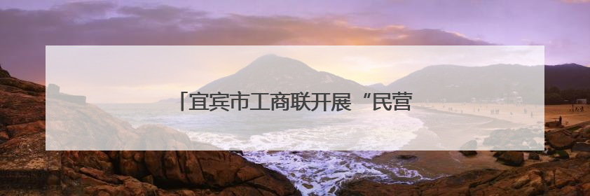宜宾市工商联开展“民营企业大走访”调研月活动