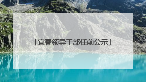 宜春领导干部任前公示