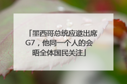 墨西哥总统应邀出席G7，他同一个人的会晤全体国民关注