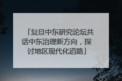 复旦中东研究论坛共话中东治理新方向，探讨地区现代化道路