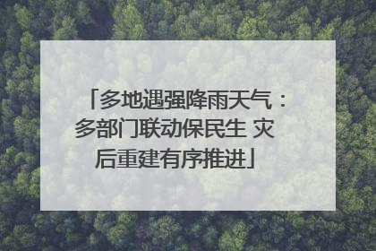 多地遇强降雨天气：多部门联动保民生 灾后重建有序推进