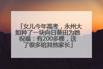 女儿今年高考，永州大姐种了一块向日葵田为她祝福：有200多棵，送了很多给其他家长