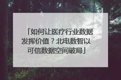 如何让医疗行业数据发挥价值？北电数智以可信数据空间破局