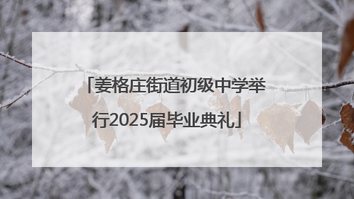 姜格庄街道初级中学举行2025届毕业典礼