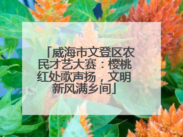 威海市文登区农民才艺大赛：樱桃红处歌声扬，文明新风满乡间