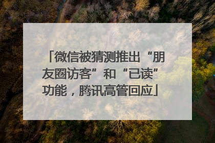 微信被猜测推出“朋友圈访客”和“已读”功能，腾讯高管回应