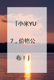 小米YU7，价格公布！