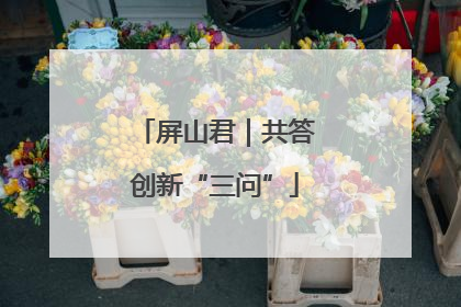 屏山君｜共答创新“三问”