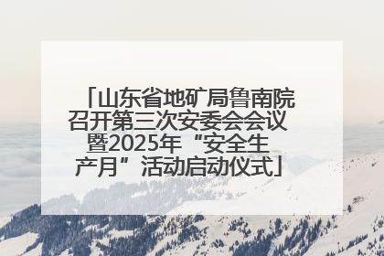 山东省地矿局鲁南院召开第三次安委会会议暨2025年“安全生产月”活动启动仪式