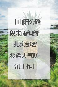 山阳公路段未雨绸缪 扎实部署恶劣天气防汛工作