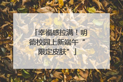 幸福感拉满！明德校园上新端午“限定皮肤”
