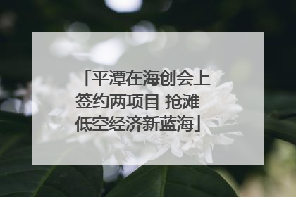 平潭在海创会上签约两项目 抢滩低空经济新蓝海