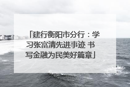 建行衡阳市分行：学习张富清先进事迹 书写金融为民美好篇章