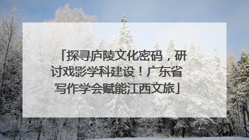 探寻庐陵文化密码，研讨戏影学科建设！广东省写作学会赋能江西文旅