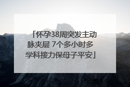 怀孕38周突发主动脉夹层 7个多小时多学科接力保母子平安