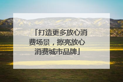 打造更多放心消费场景，擦亮放心消费城市品牌