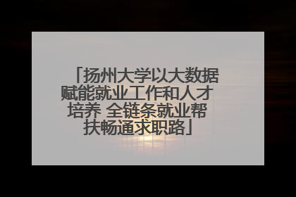 扬州大学以大数据赋能就业工作和人才培养 全链条就业帮扶畅通求职路