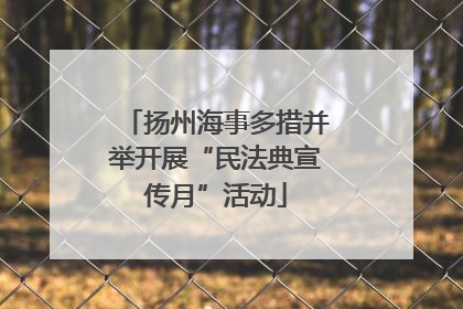 扬州海事多措并举开展“民法典宣传月”活动