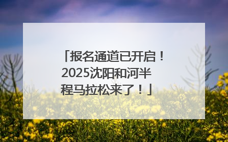 报名通道已开启！2025沈阳和河半程马拉松来了！