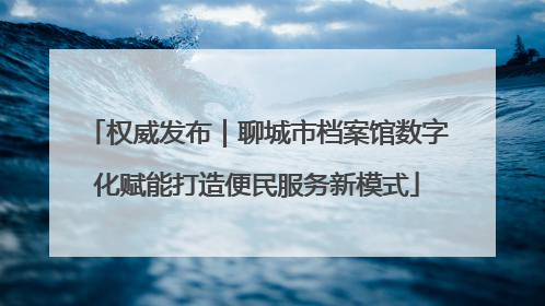 权威发布｜聊城市档案馆数字化赋能打造便民服务新模式