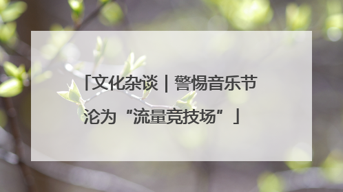 文化杂谈｜警惕音乐节沦为“流量竞技场”