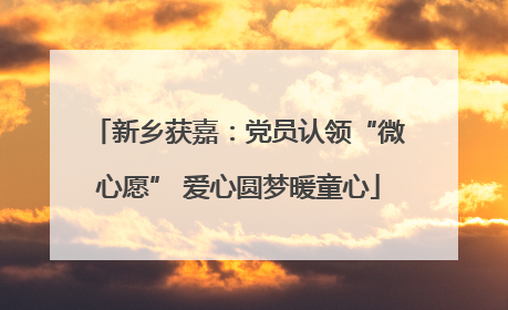 新乡获嘉：党员认领“微心愿” 爱心圆梦暖童心
