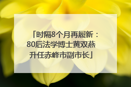 时隔8个月再履新：80后法学博士黄双燕升任赤峰市副市长