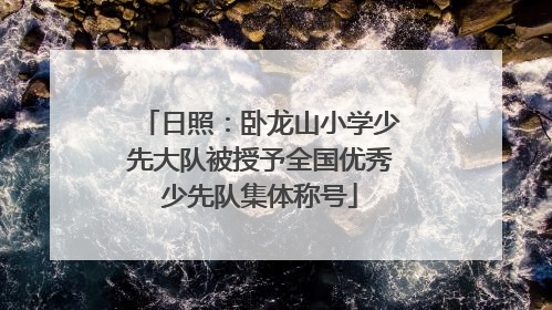 日照：卧龙山小学少先大队被授予全国优秀少先队集体称号