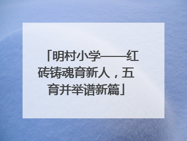 明村小学——红砖铸魂育新人，五育并举谱新篇