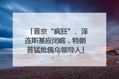 普京“疯狂”、泽连斯基应闭嘴，特朗普猛批俄乌领导人