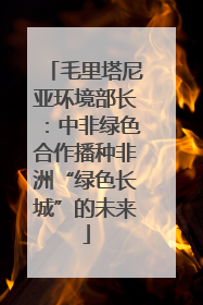 毛里塔尼亚环境部长：中非绿色合作播种非洲“绿色长城”的未来