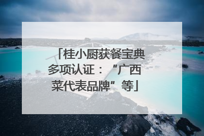 桂小厨获餐宝典多项认证：“广西菜代表品牌”等