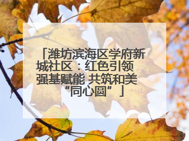 潍坊滨海区学府新城社区：红色引领 强基赋能 共筑和美“同心圆”