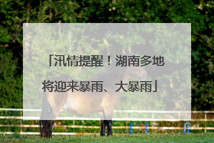 汛情提醒！湖南多地将迎来暴雨、大暴雨
